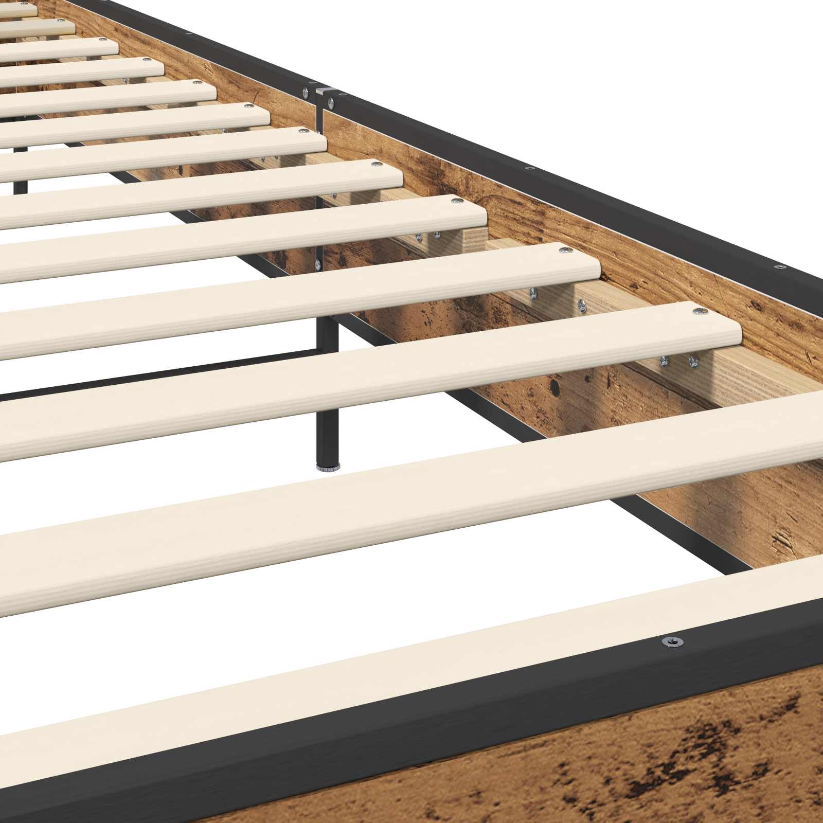 Estructura de cama con cabecero Madera envejecida 80 x 200 cm