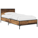 Estructura de cama con cabecero Madera envejecida 80 x 200 cm