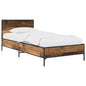 Estrutura de cama com cabeceira Madeira envelhecida 80 x 200 cm