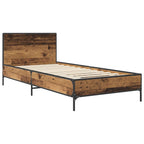 Estructura de cama con cabecero Madera envejecida 80 x 200 cm