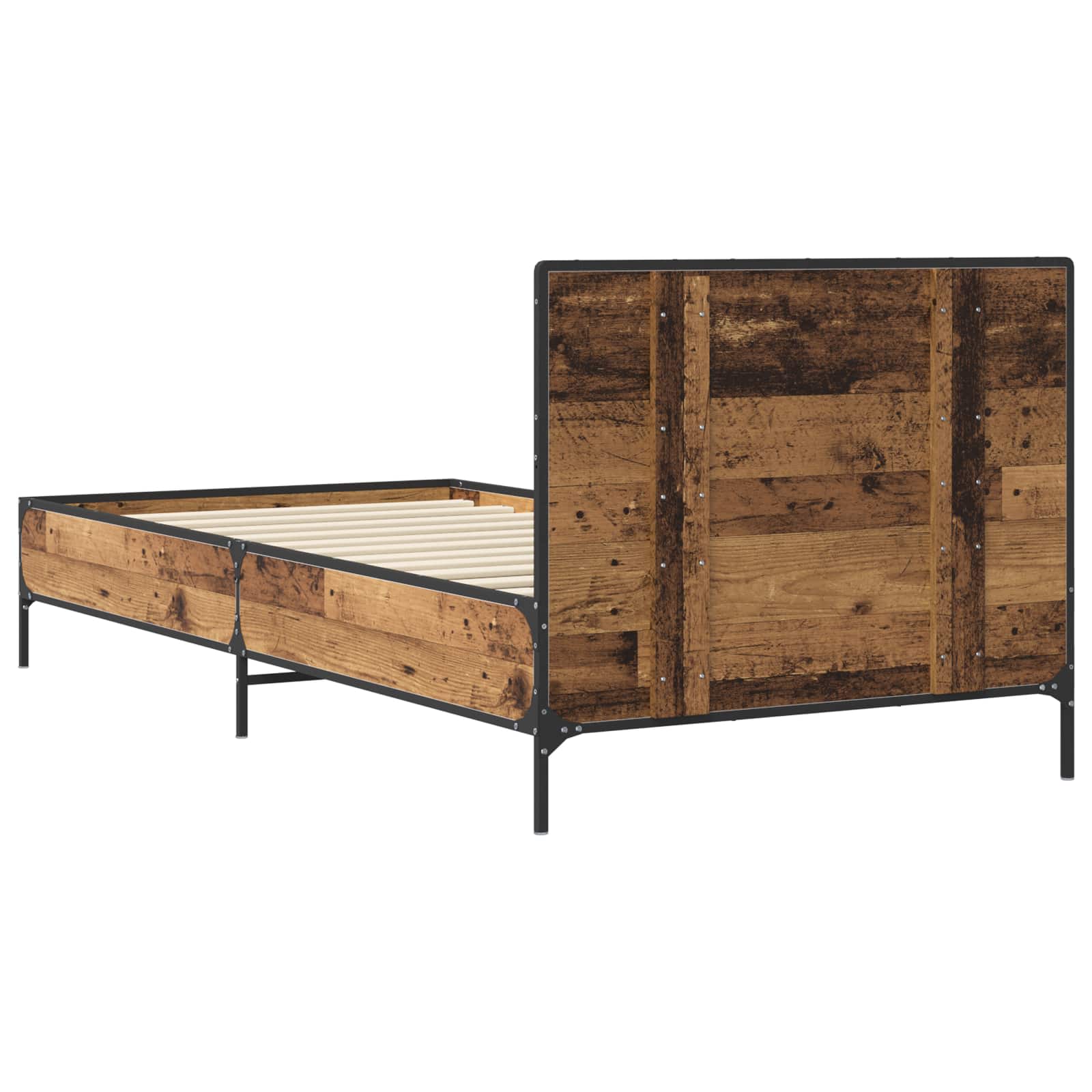 Estructura de cama con cabecero Madera envejecida 80 x 200 cm