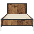 Estructura de cama con cabecero Madera envejecida 80 x 200 cm