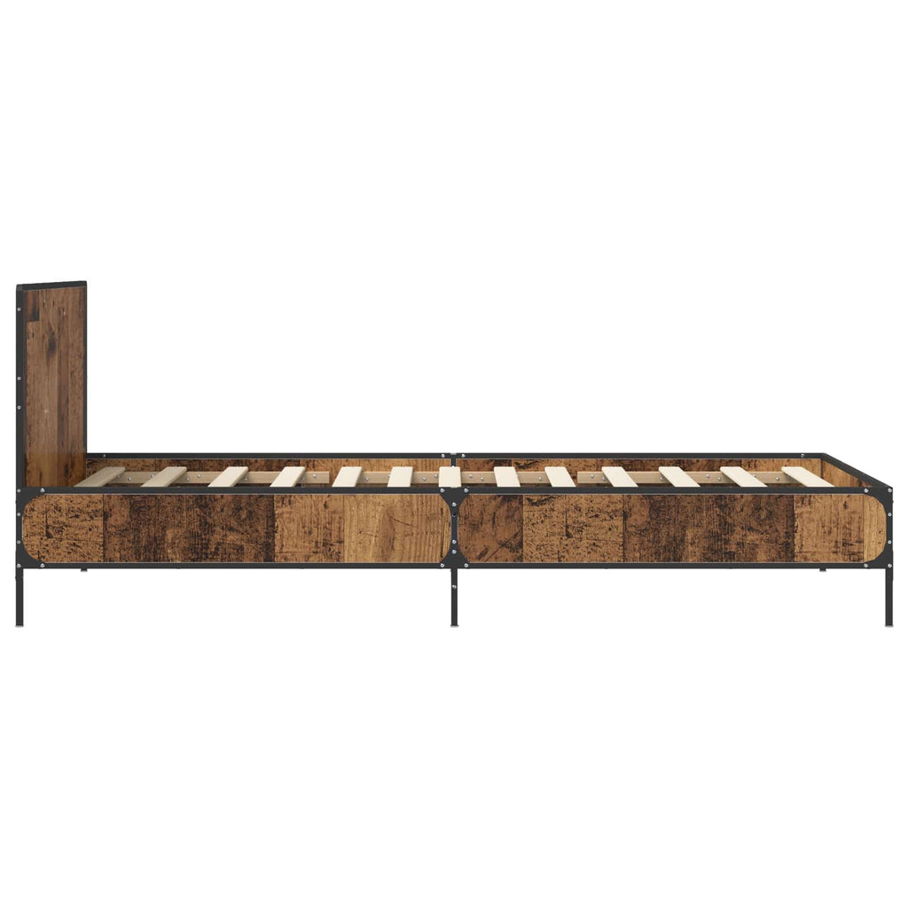 Estructura de cama con cabecero Madera envejecida 80 x 200 cm