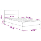 Estructura de cama con cabecero Madera envejecida 80 x 200 cm