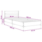 Estructura de cama Madera envejecida 80 x 200 cm