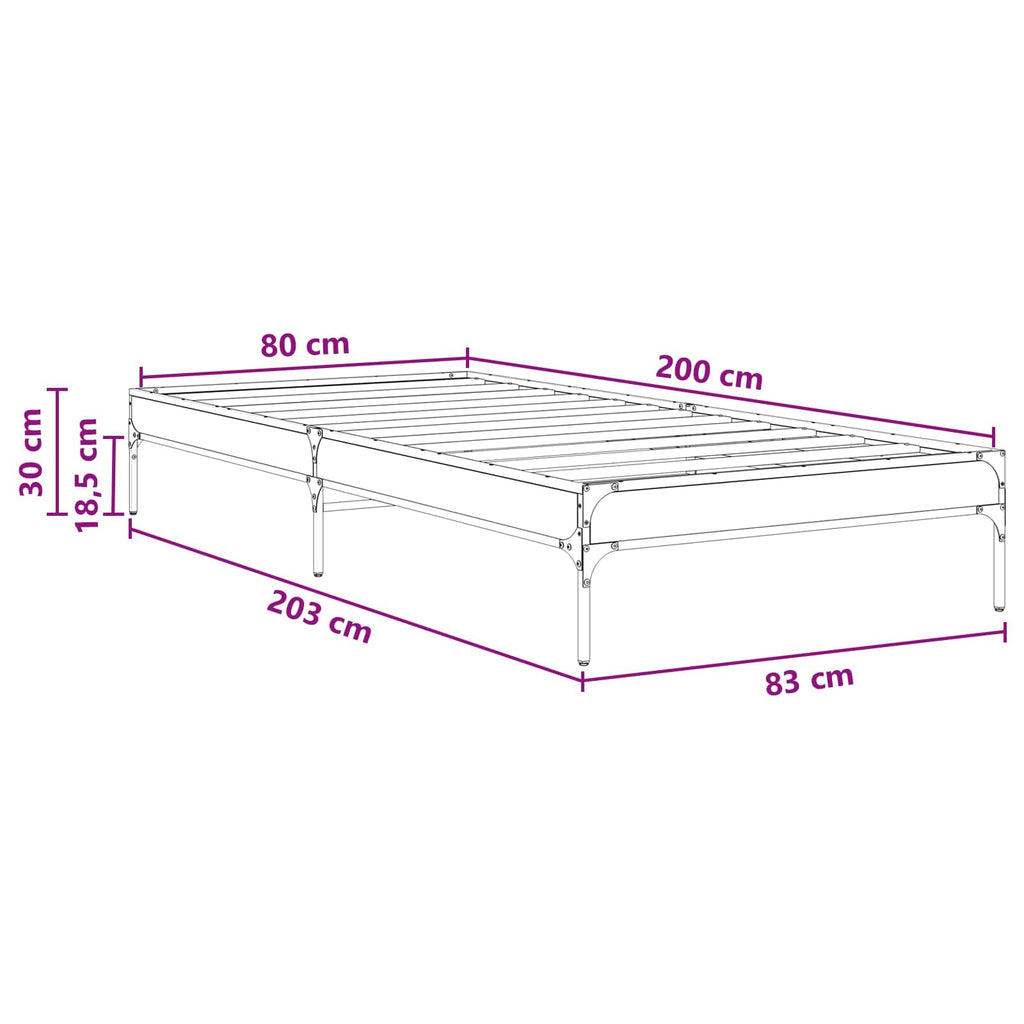 Estructura de cama Madera envejecida 80 x 200 cm