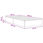 Estructura de cama Madera envejecida 80 x 200 cm
