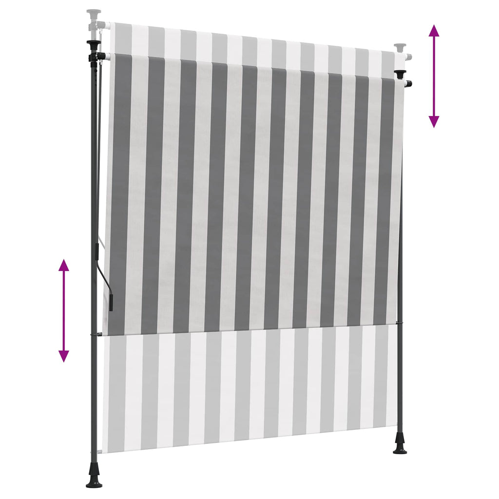 Cortina de Rodillo Exterior Antracita y Blanco 100 x 270 cm