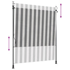 Cortina de Rodillo Exterior Antracita y Blanco 100 x 270 cm