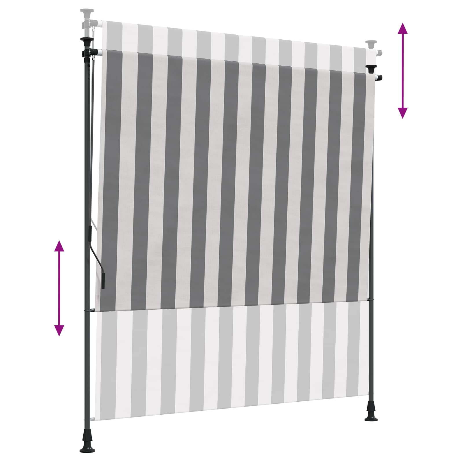 Cortina de Rodillo Exterior Antracita y Blanco 100 x 270 cm