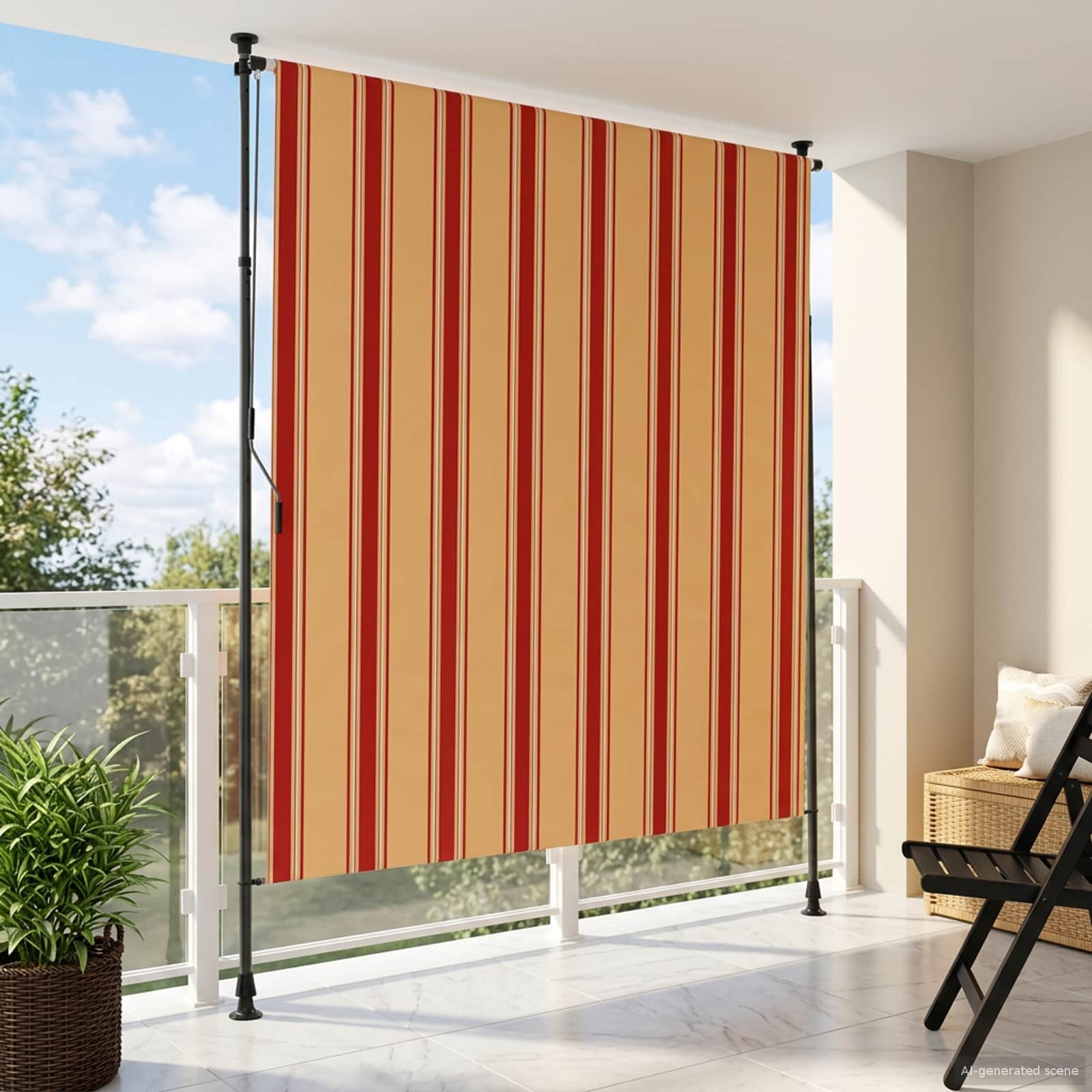 Cortina de Rodillo Exterior Antracita y Blanco 100 x 270 cm