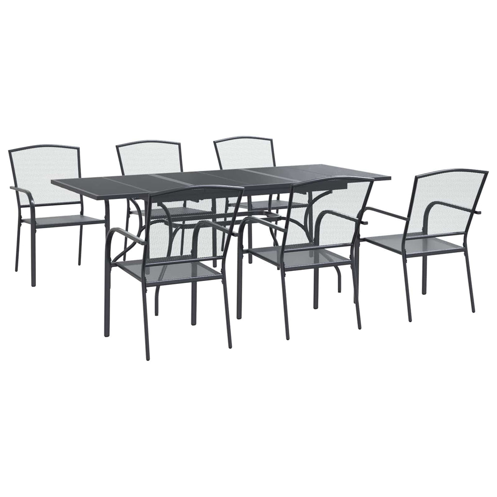 Conjunto de Comedor de Jardín 7 pcs Gris antracita