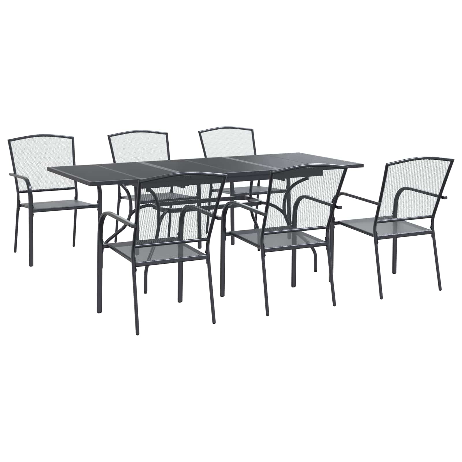 Conjunto de Comedor de Jardín 7 pcs Gris antracita