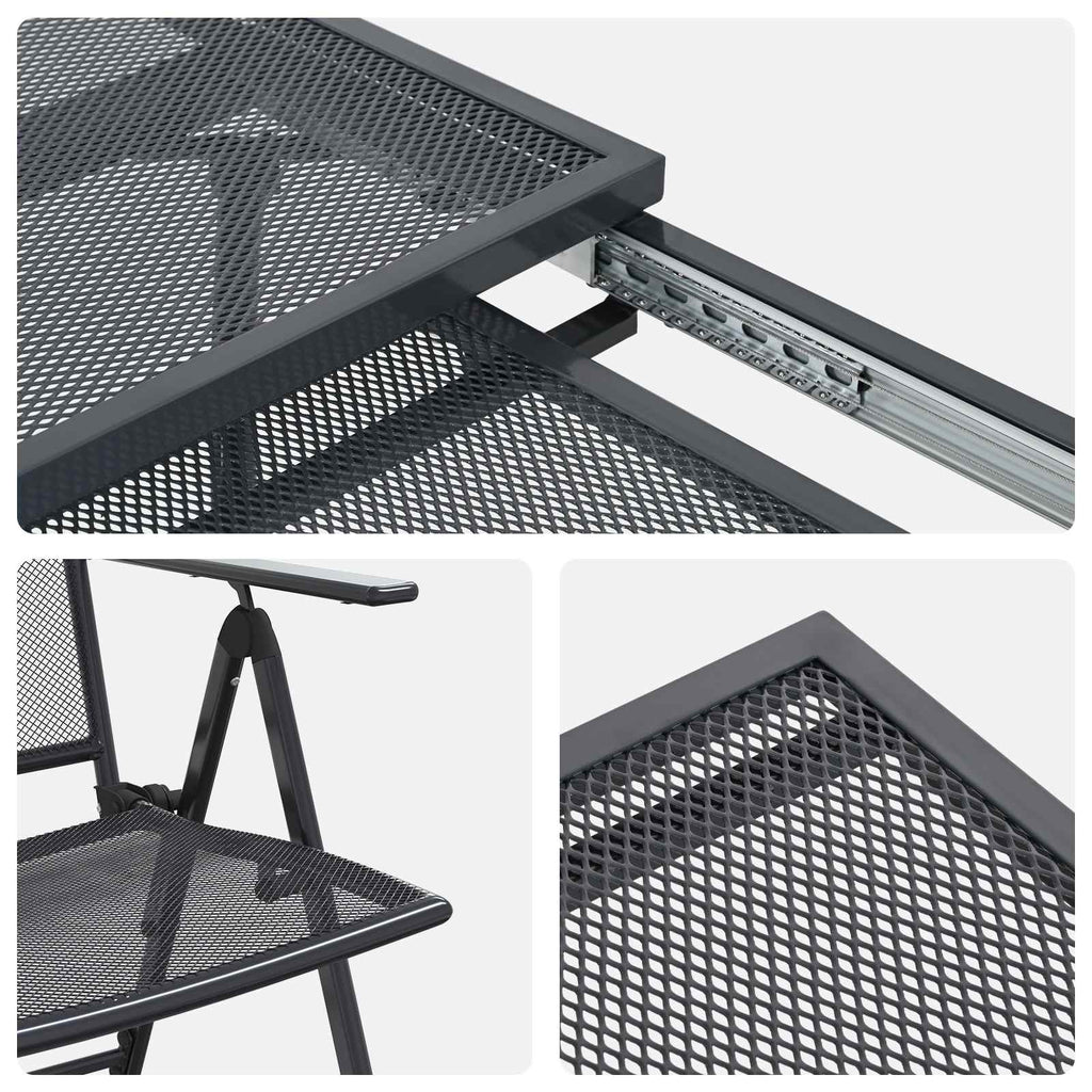Conjunto de Comedor de Jardín 9 pcs Gris antracita