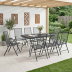 Conjunto de Comedor de Jardín 9 pcs Gris antracita