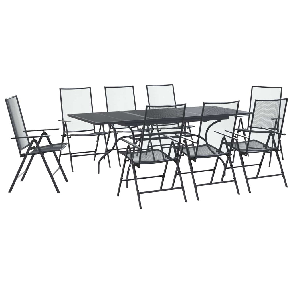 Conjunto de Comedor de Jardín 9 pcs Gris antracita