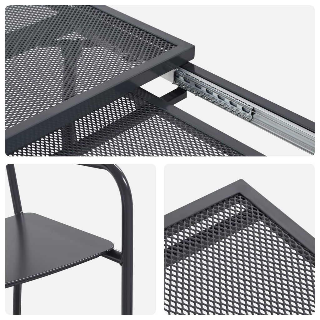 Conjunto de Comedor de Jardín 7 pcs Gris antracita Acero