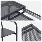 Conjunto de Comedor de Jardín 7 pcs Gris antracita Acero