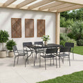 Conjunto de Comedor de Jardín 7 pcs Gris antracita Acero