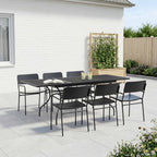 Conjunto de Comedor de Jardín 7 pcs Gris antracita Acero