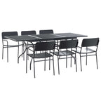 Conjunto de Comedor de Jardín 7 pcs Gris antracita Acero