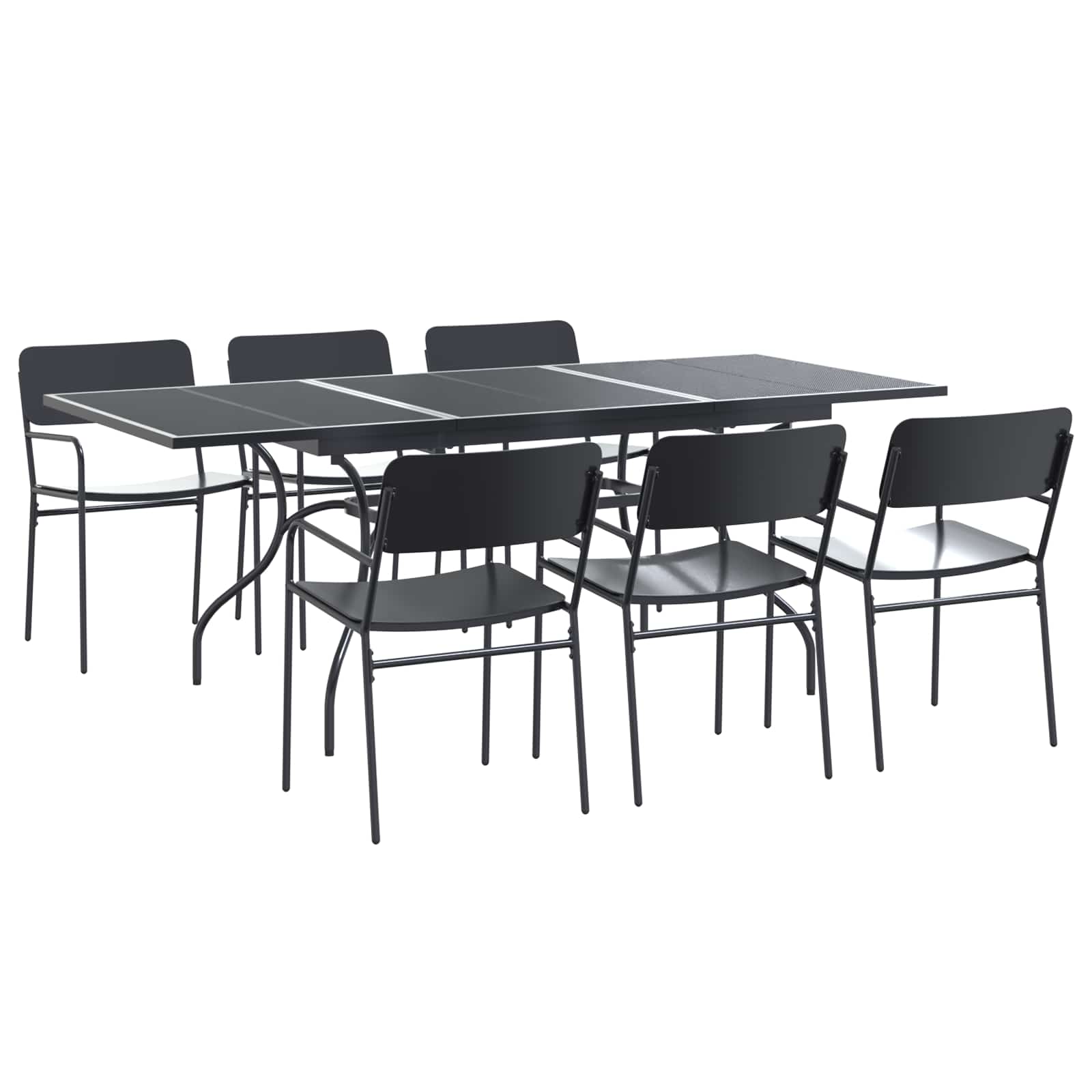 Conjunto de Comedor de Jardín 7 pcs Gris antracita Acero