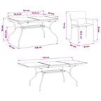 Conjunto de Comedor de Jardín 7 pcs Gris antracita Acero