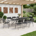 Conjunto de Comedor de Jardín 9 pcs Gris antracita Acero