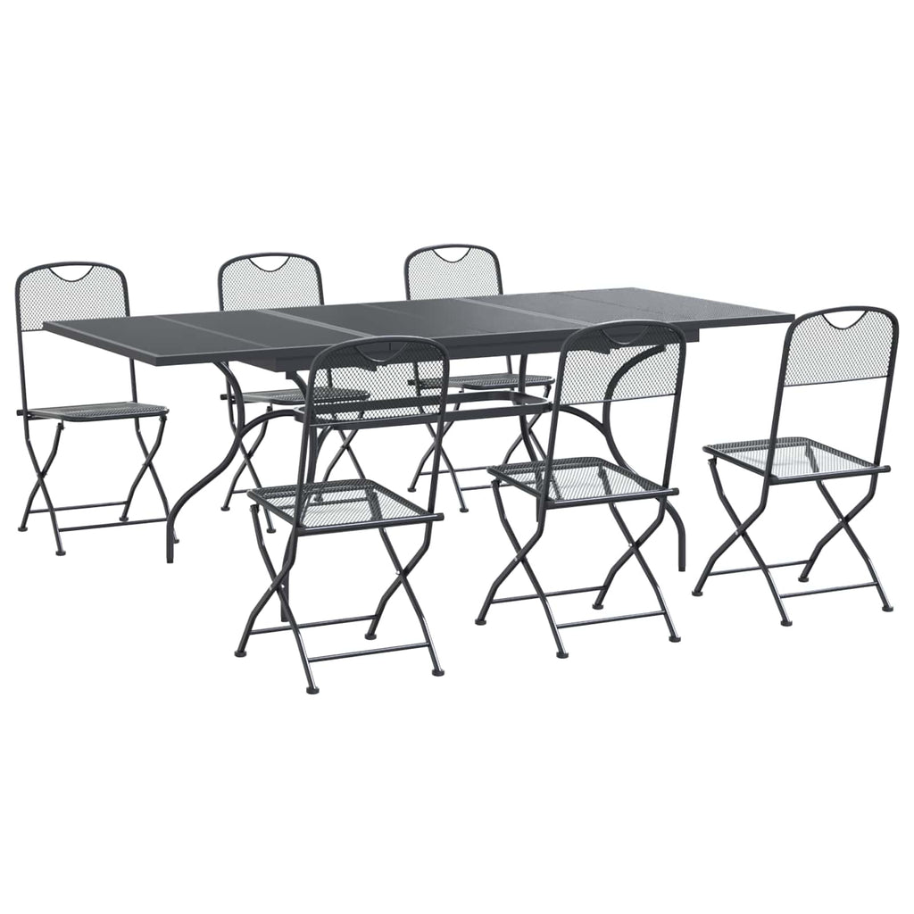 Conjunto de Comedor de Jardín 7 pcs Gris antracita