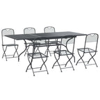 Conjunto de Comedor de Jardín 7 pcs Gris antracita