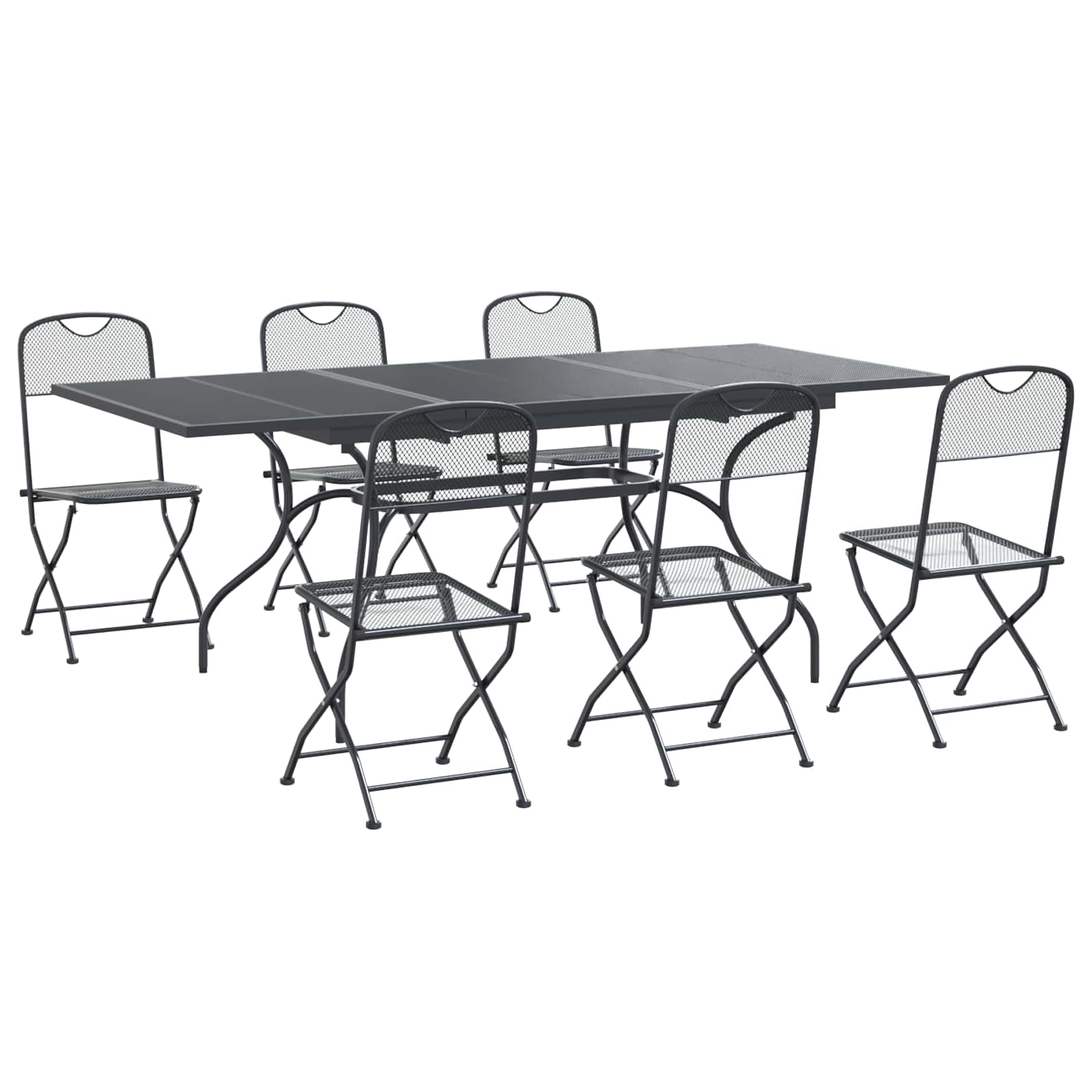 Conjunto de Comedor de Jardín 7 pcs Gris antracita