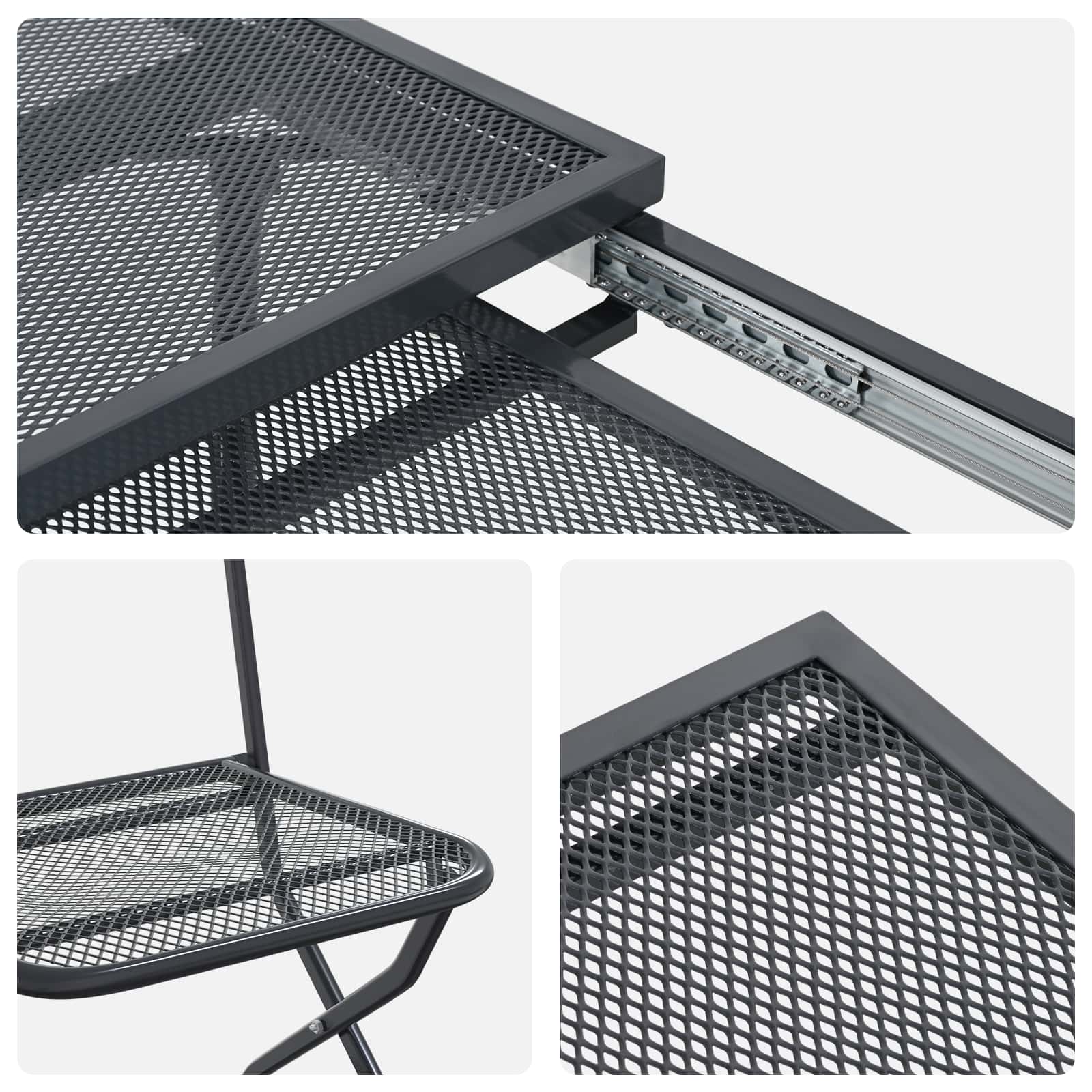 Conjunto de Comedor de Jardín 9 pcs Gris antracita
