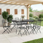 Conjunto de Comedor de Jardín 9 pcs Gris antracita