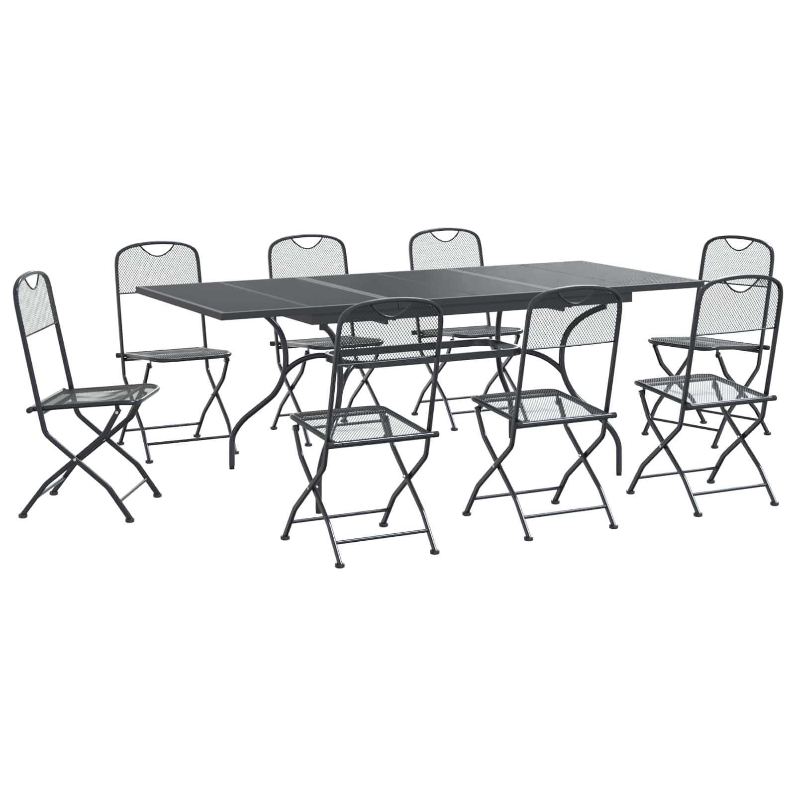 Conjunto de Comedor de Jardín 9 pcs Gris antracita