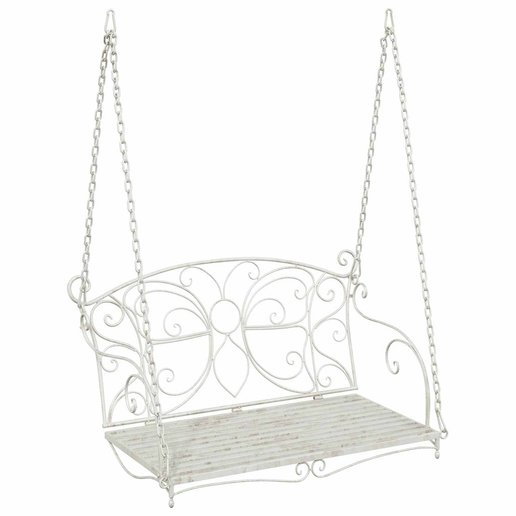 Banco Columpio Acero 105,5 x 61 x 56 cm Blanco antiguo