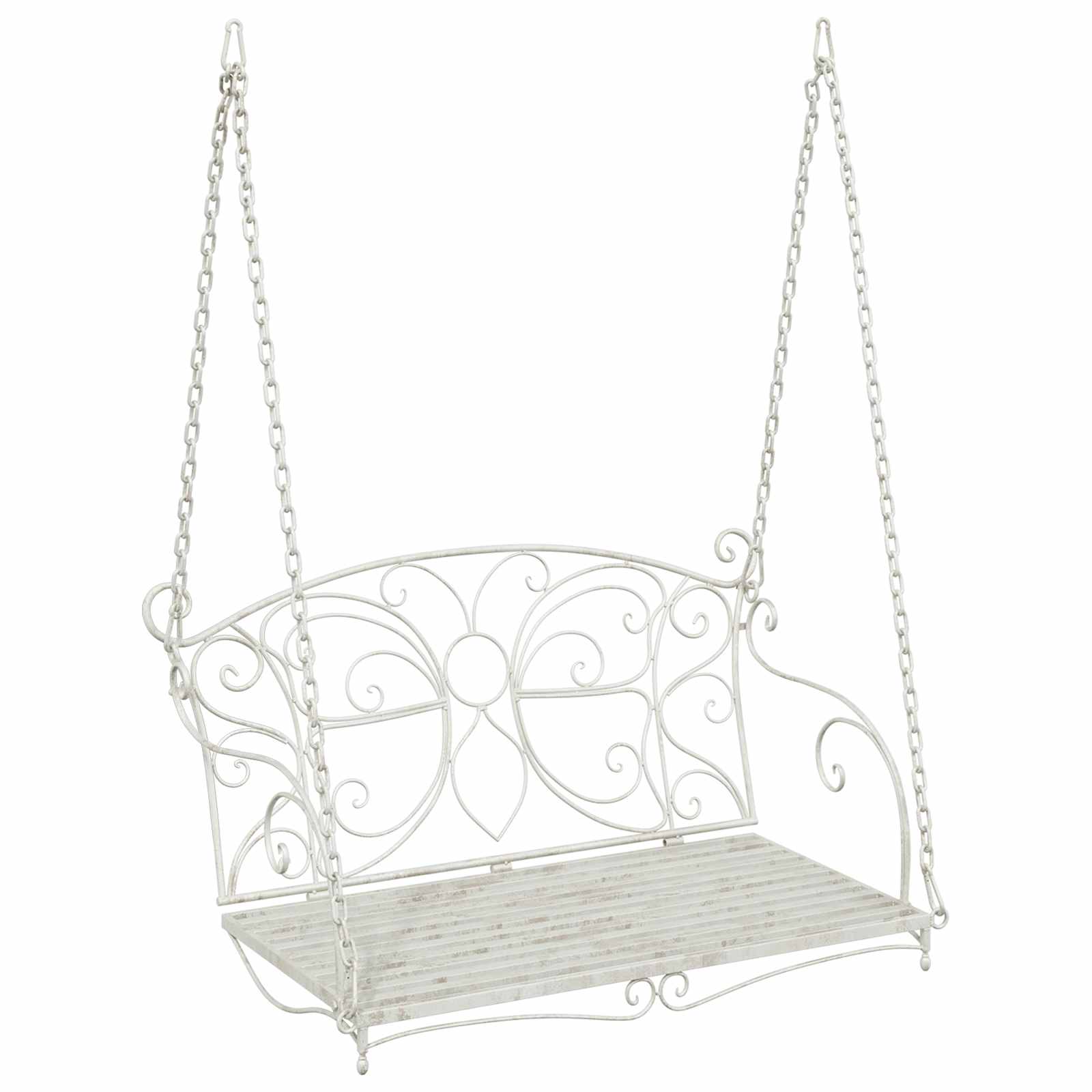 Banco Columpio Acero 105,5 x 61 x 56 cm Blanco antiguo