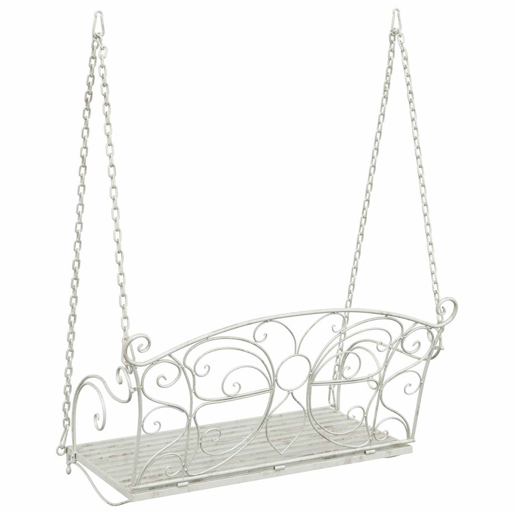 Banco Columpio Acero 105,5 x 61 x 56 cm Blanco antiguo