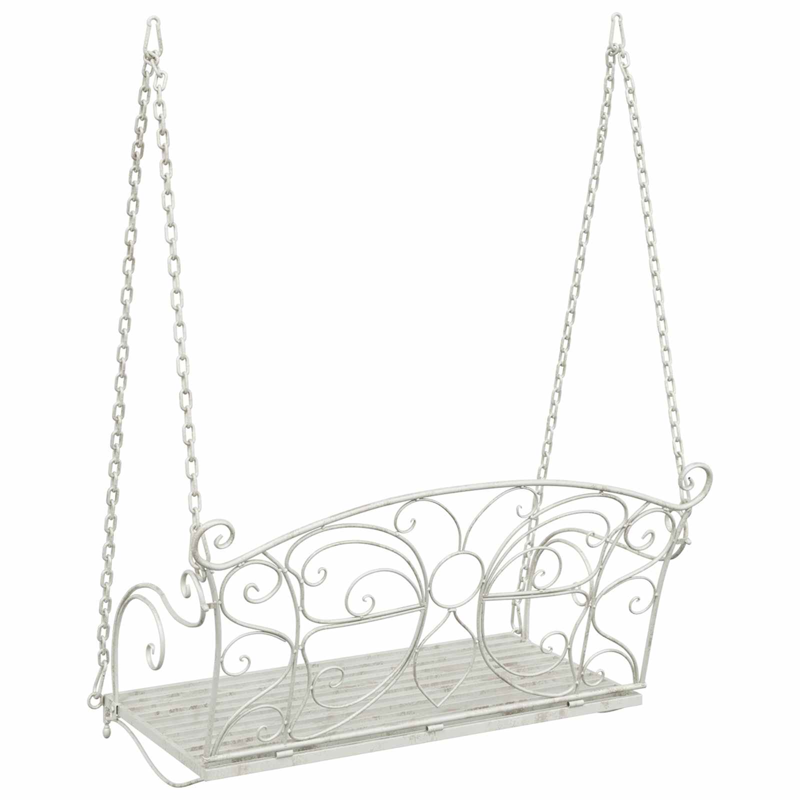 Banco Columpio Acero 105,5 x 61 x 56 cm Blanco antiguo