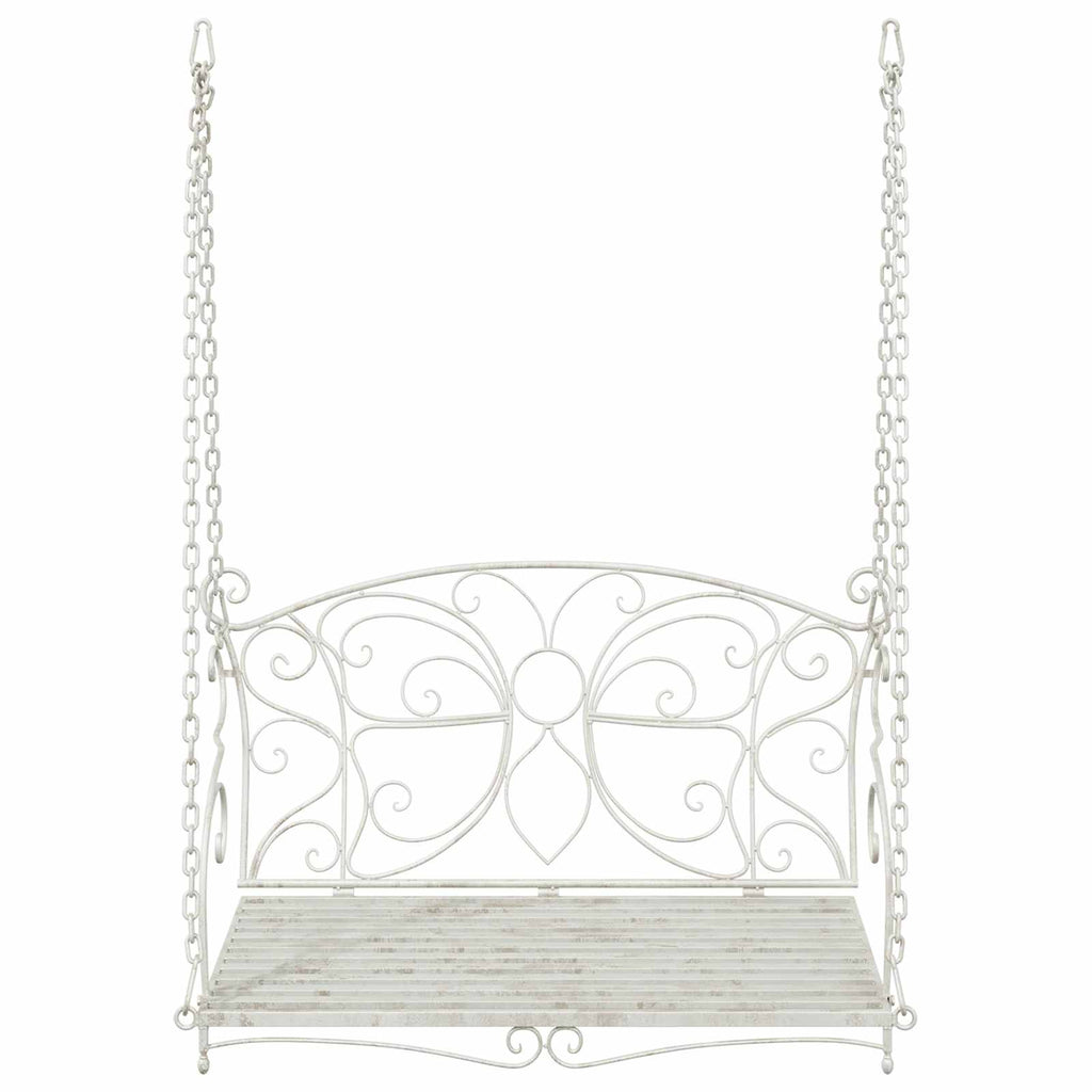 Banco Columpio Acero 105,5 x 61 x 56 cm Blanco antiguo