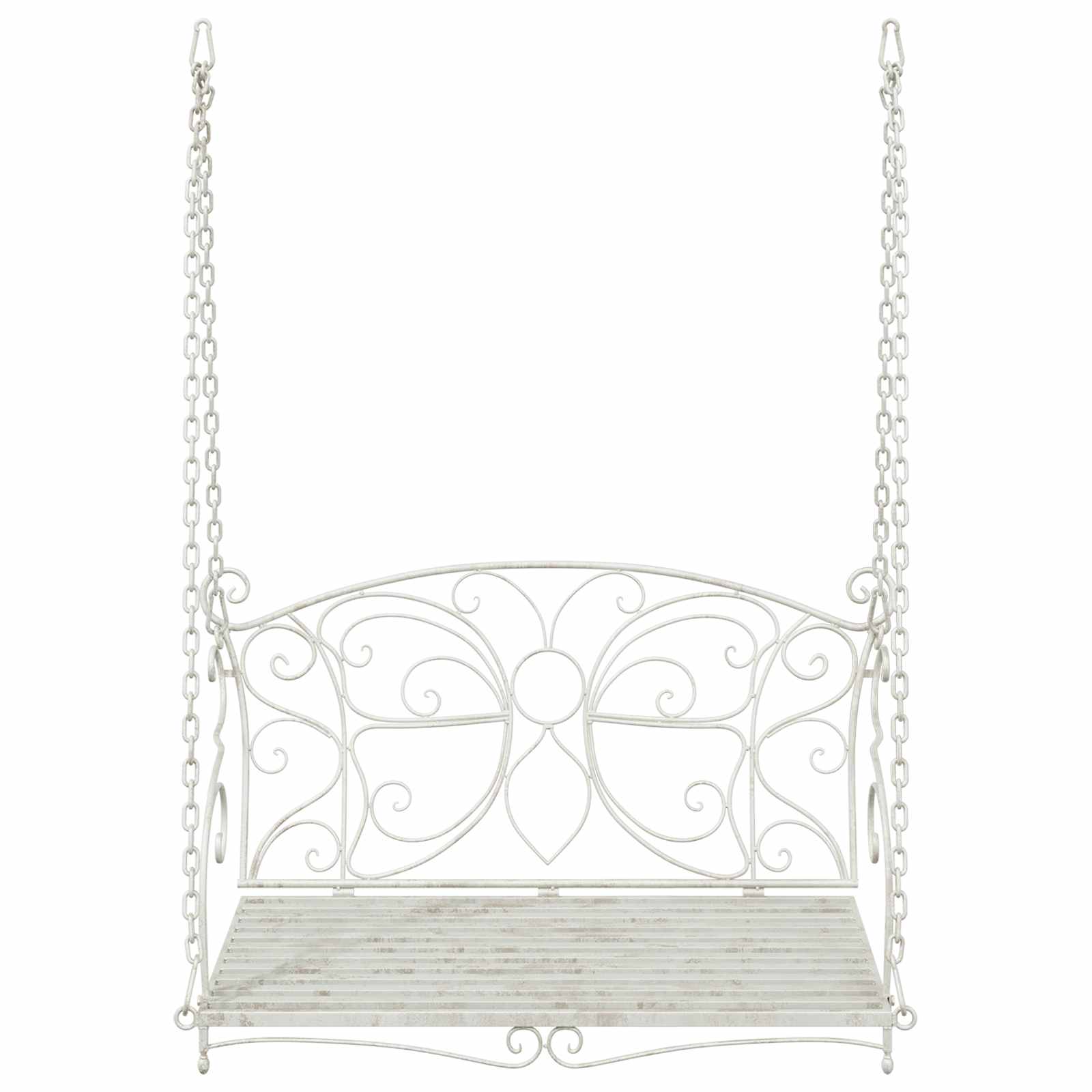 Banco Columpio Acero 105,5 x 61 x 56 cm Blanco antiguo