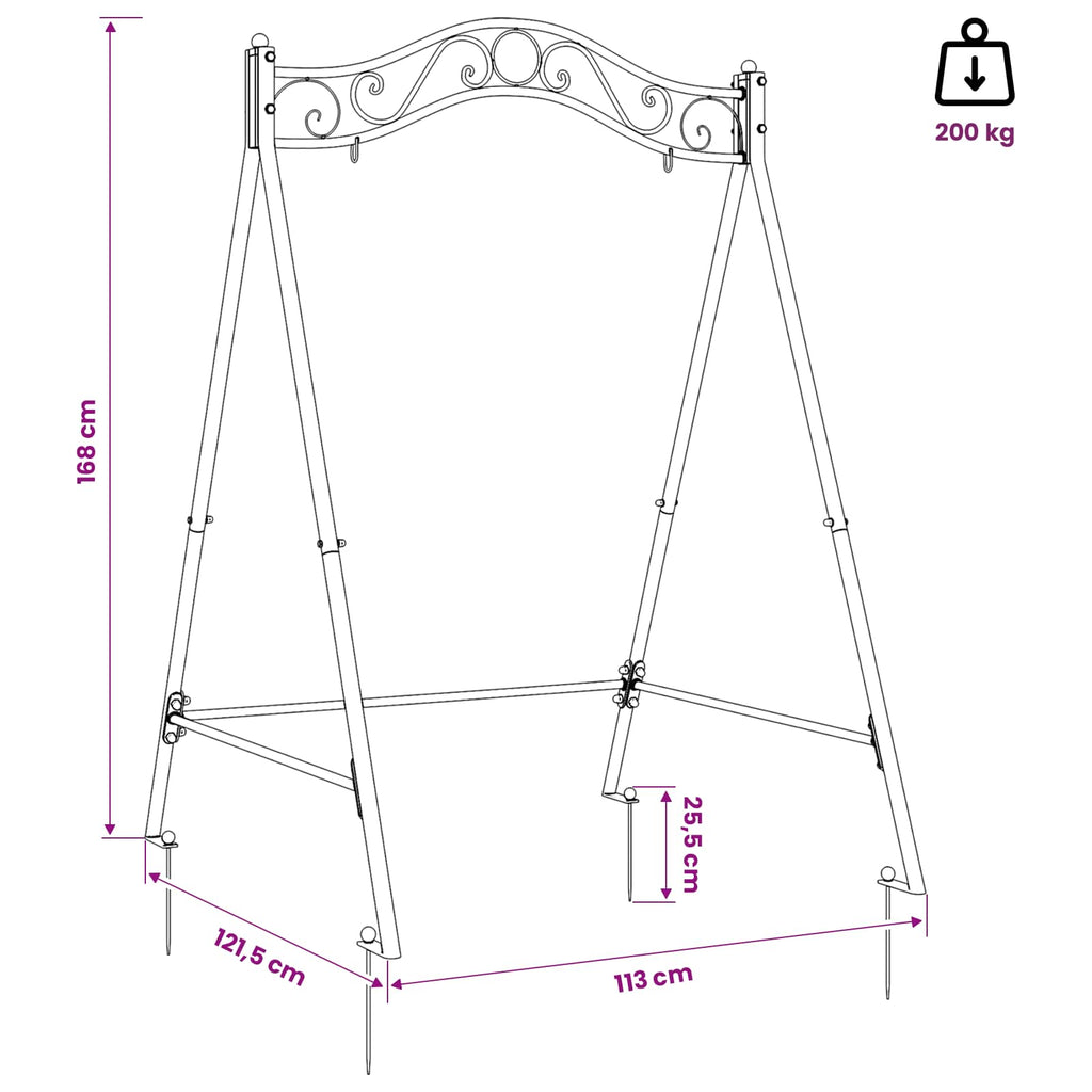 Estructura de columpio Blanco antiguo 113 x 121,5 x 168 cm