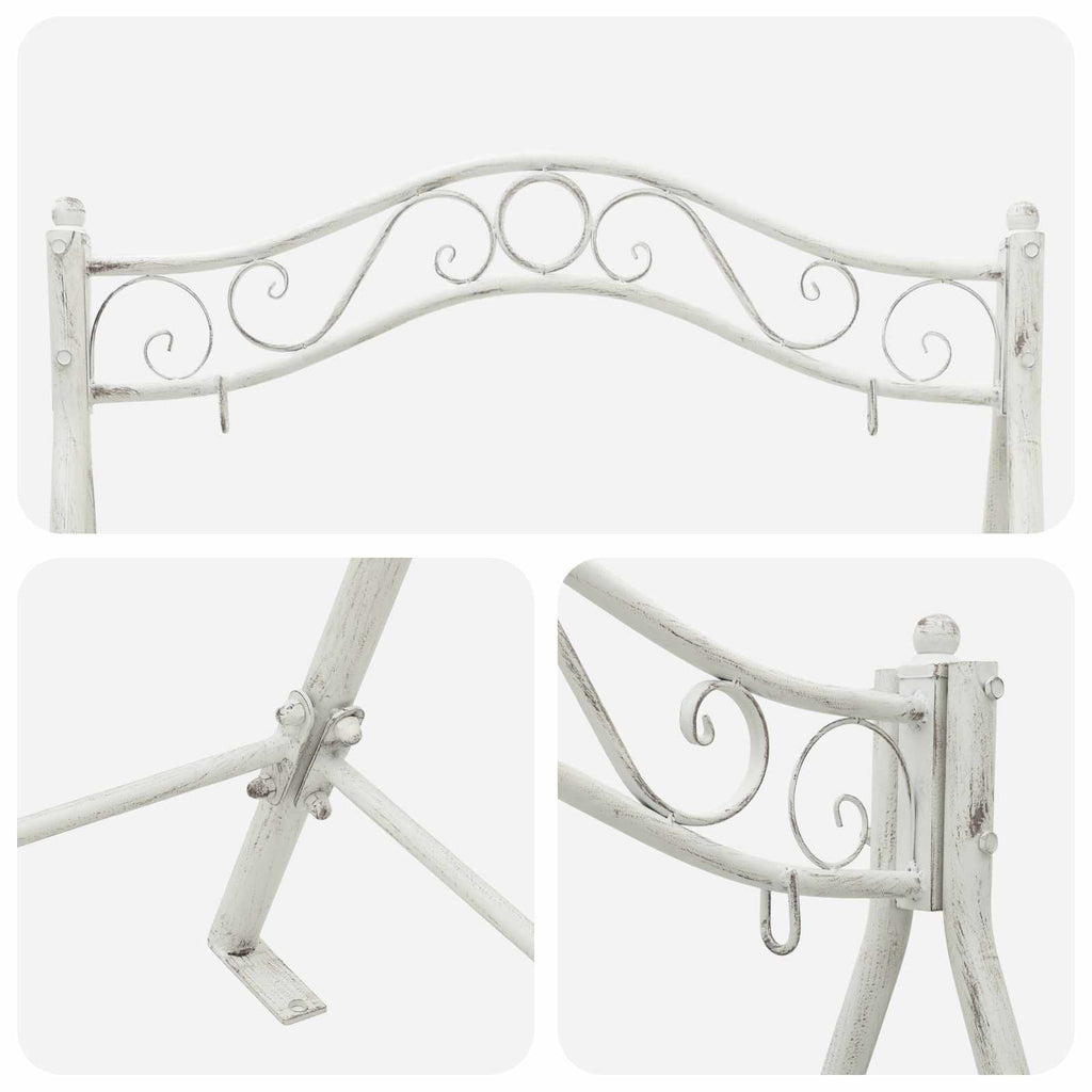 Banco Columpio Acero 113 x 121,5 x 168 cm Blanco antiguo