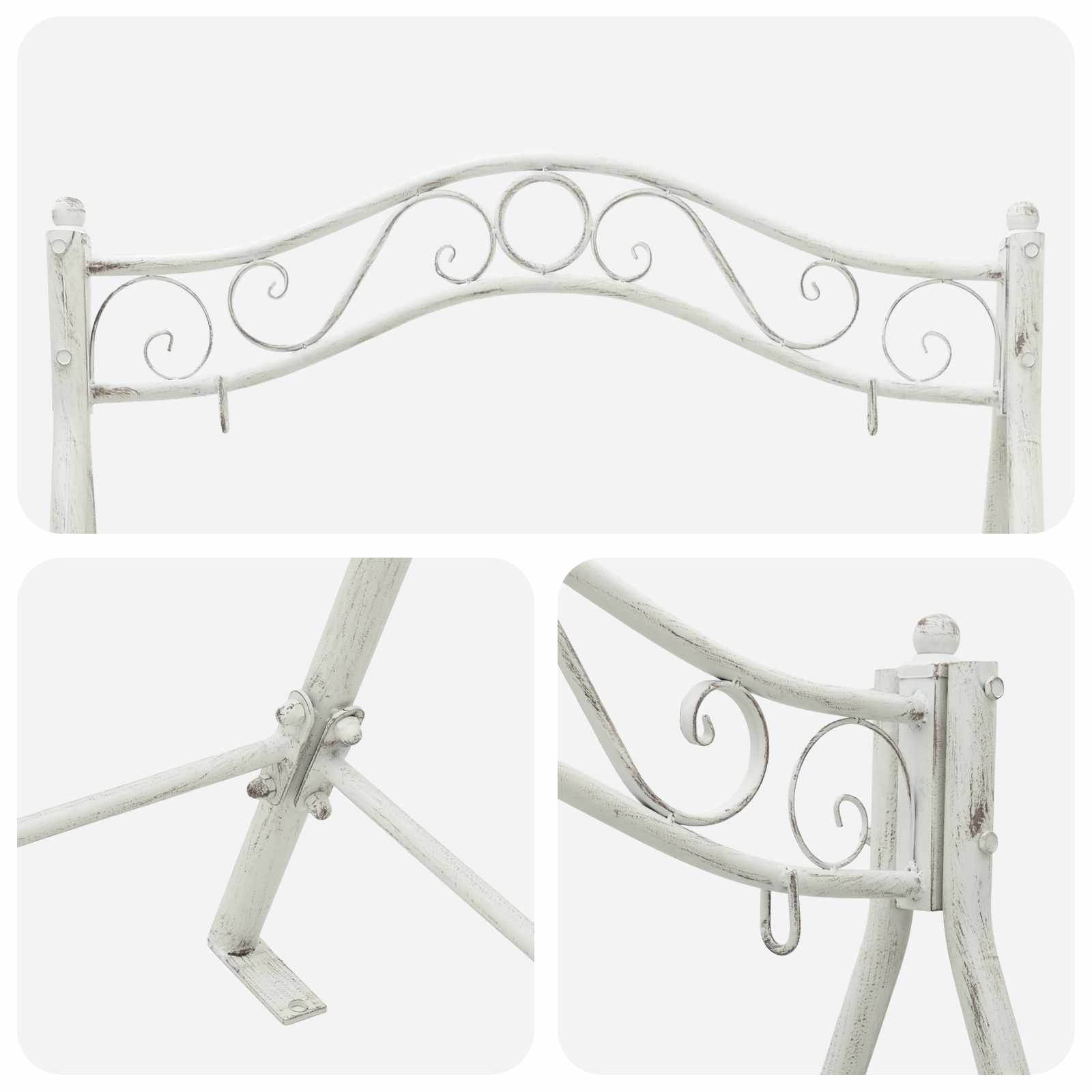Banco Columpio Acero 113 x 121,5 x 168 cm Blanco antiguo