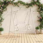 Banco Columpio Acero 113 x 121,5 x 168 cm Blanco antiguo