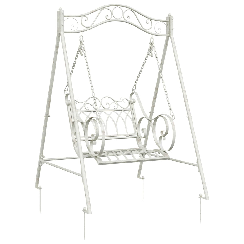Banco Columpio Acero 113 x 121,5 x 168 cm Blanco antiguo