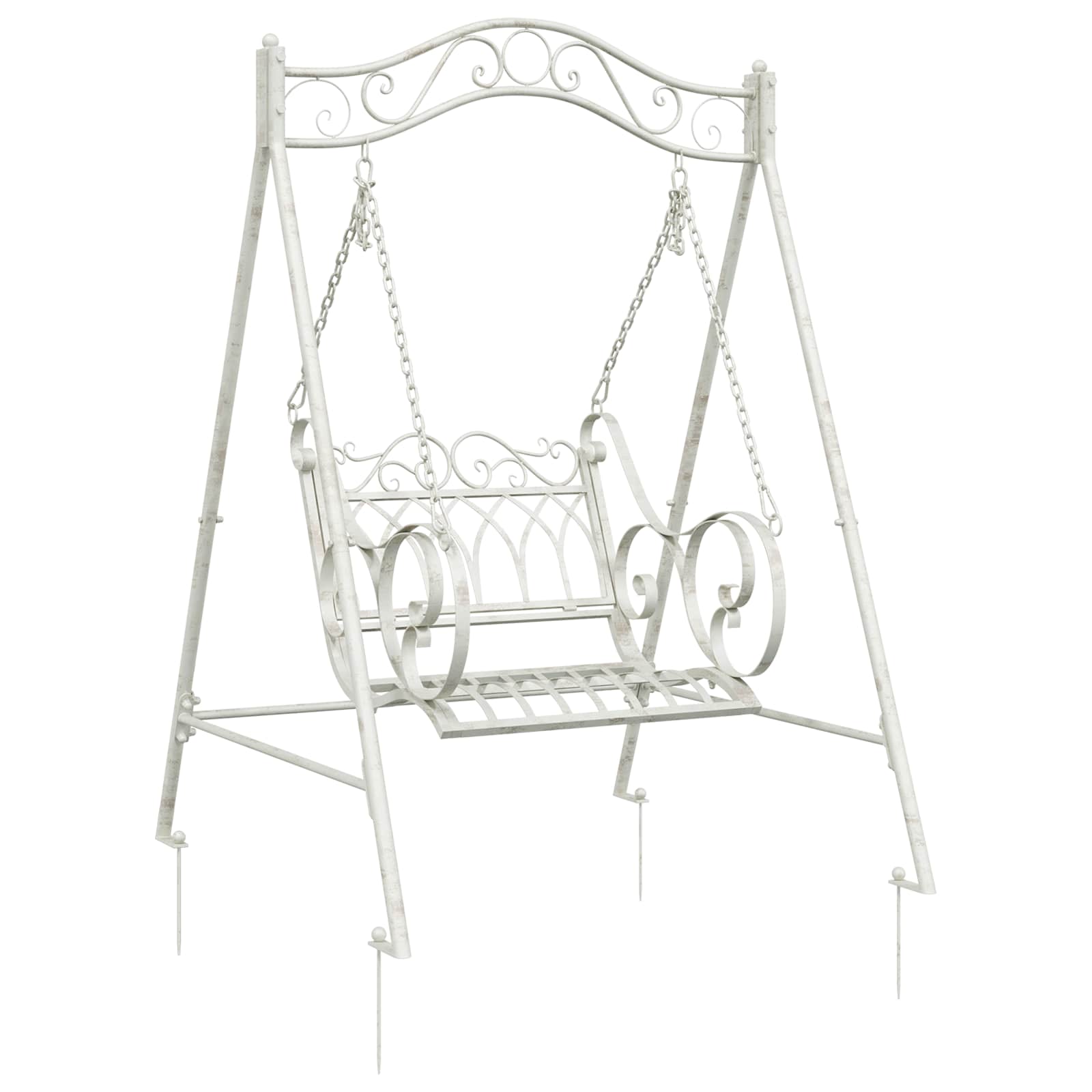 Banco Columpio Acero 113 x 121,5 x 168 cm Blanco antiguo