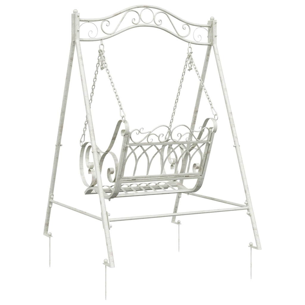 Banco Columpio Acero 113 x 121,5 x 168 cm Blanco antiguo