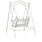 Banco Columpio Acero 113 x 121,5 x 168 cm Blanco antiguo