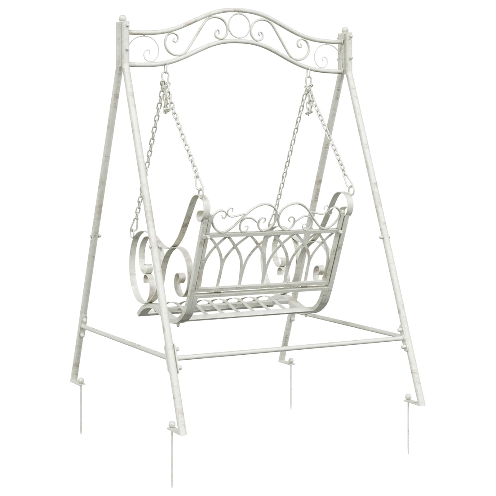 Banco Columpio Acero 113 x 121,5 x 168 cm Blanco antiguo