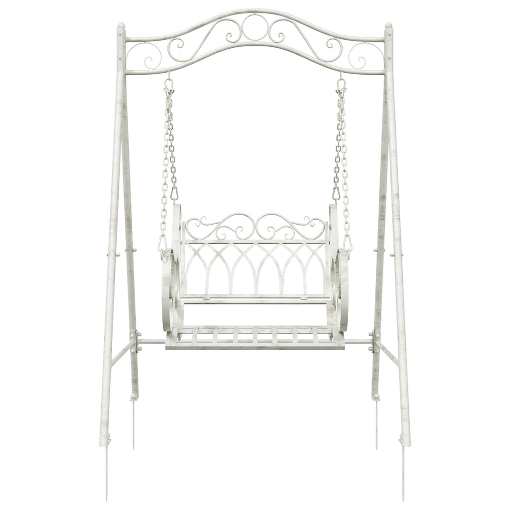 Banco Columpio Acero 113 x 121,5 x 168 cm Blanco antiguo